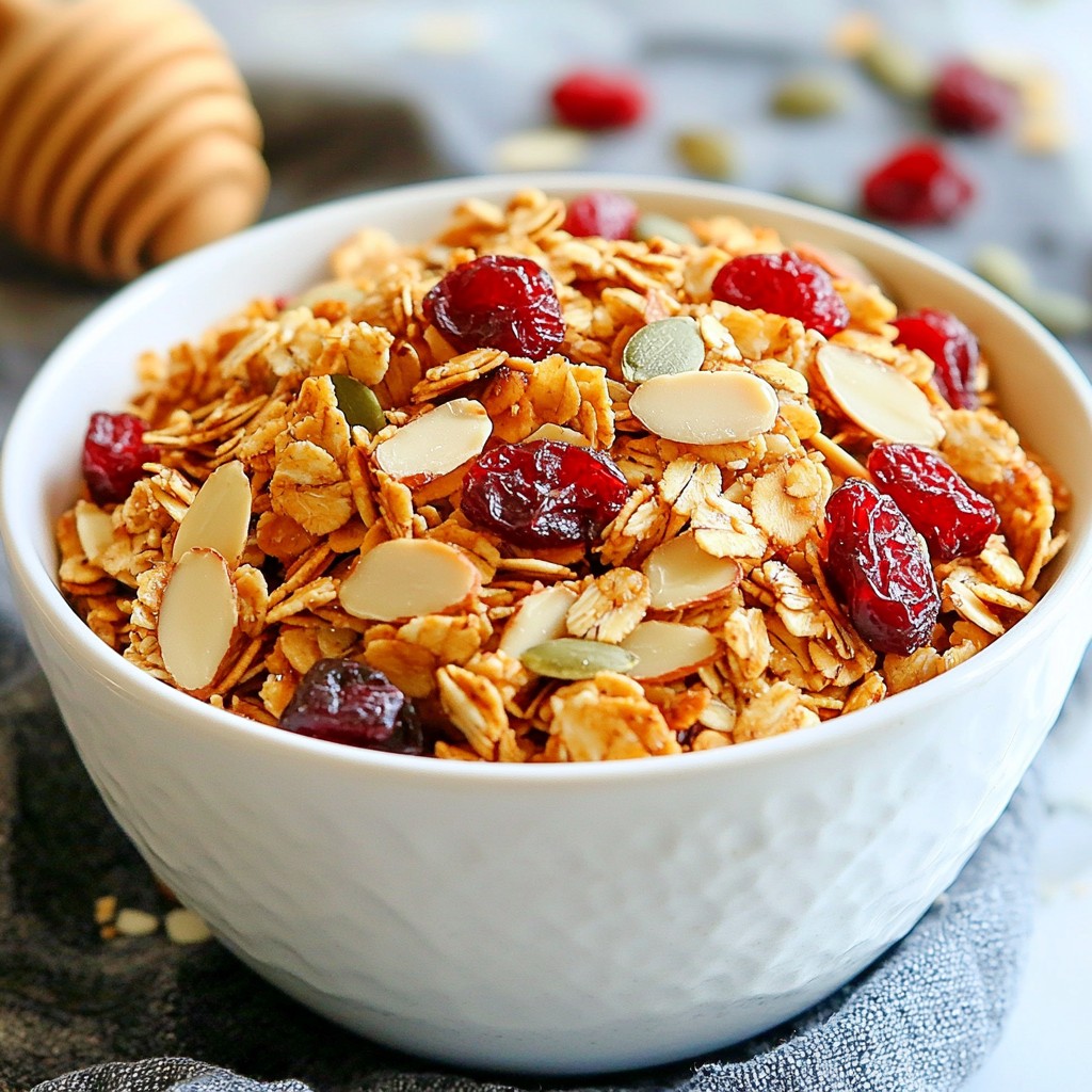 Make-ahead breakfast Cranberry Almond Granola Delight