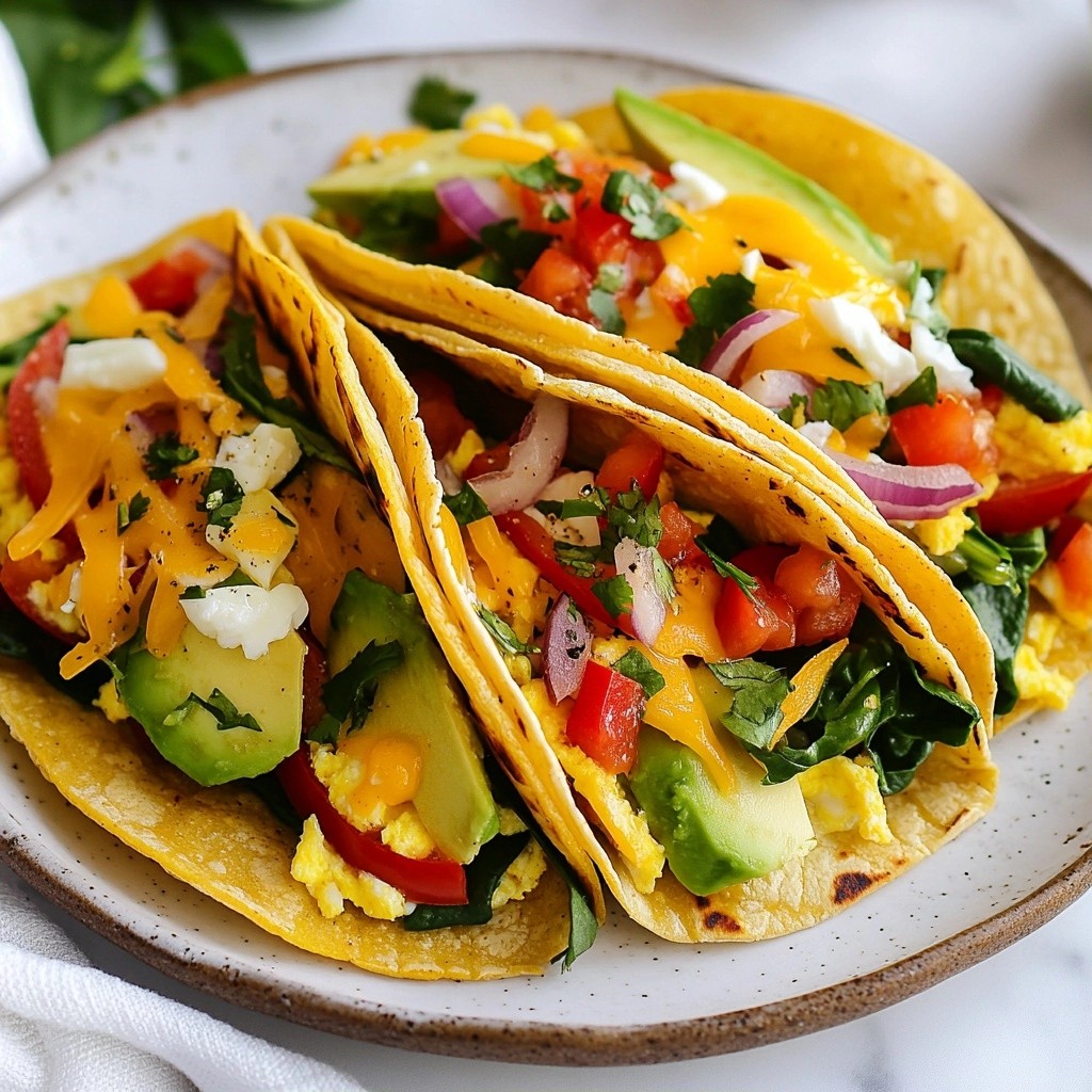 Quick Breakfast Veggie and Egg Breakfast Tacos Recipe