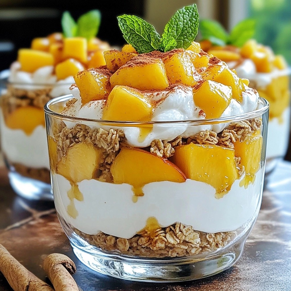 Quick Breakfast Peach and Yogurt Parfait Delight