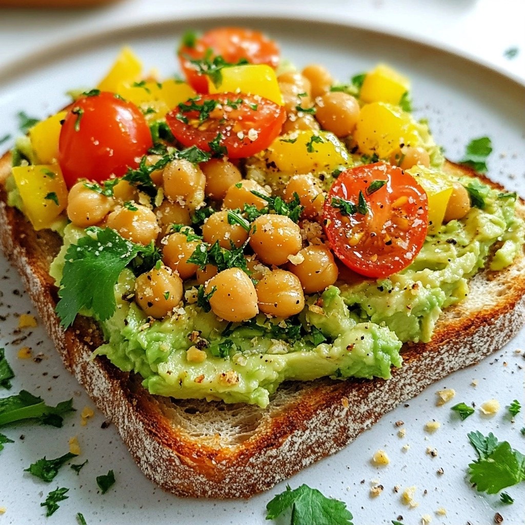 Quick Breakfast Smashed Avocado and Chickpea Toast Recipe