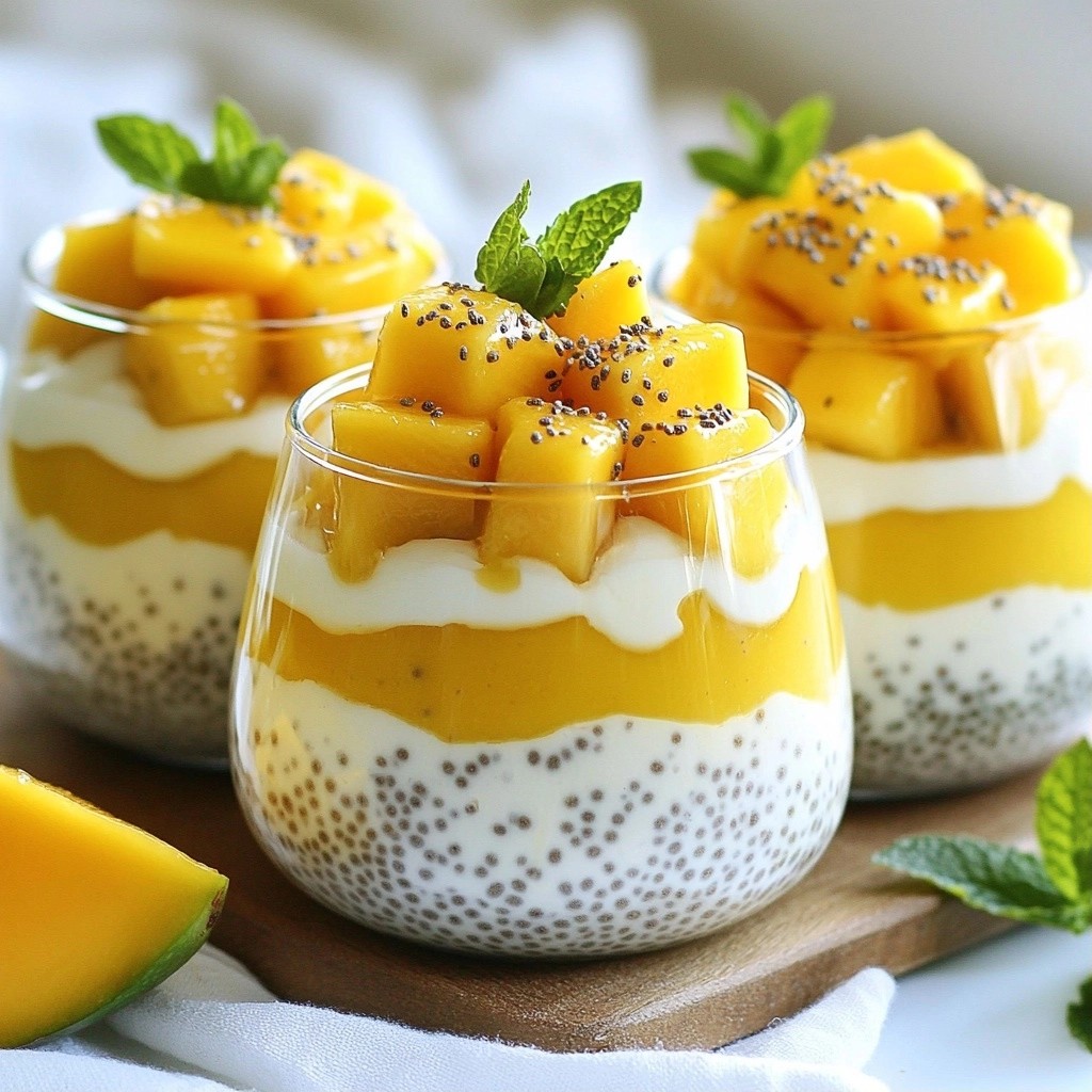 Quick Breakfast Mango and Coconut Chia Pudding Delight