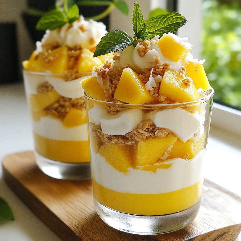Quick Breakfast Tropical Fruit and Yogurt Cups Delight