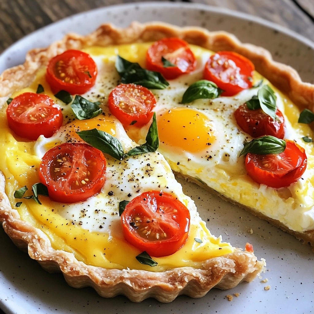 Brunch Tomato and Basil Egg Tart Savory Delight