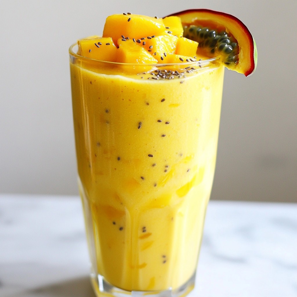 Quick Breakfast Tropical Passion Fruit Smoothie Delight