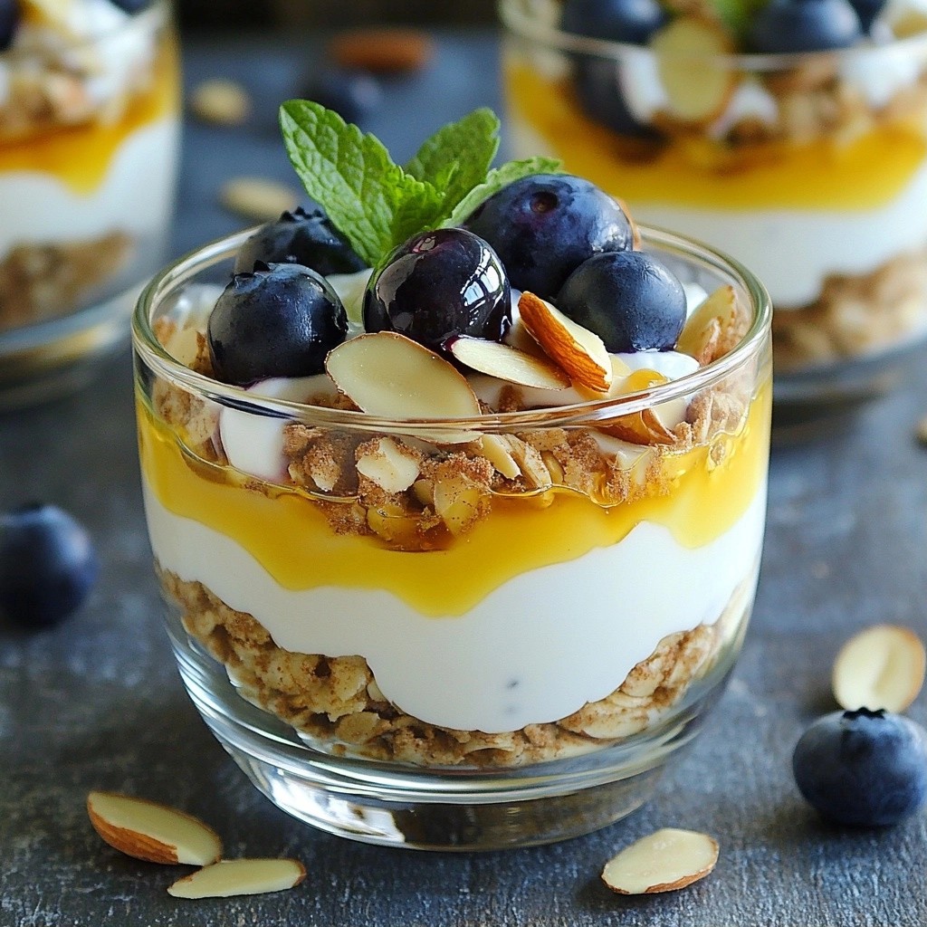 Quick Breakfast Blueberry Almond Yogurt Delight