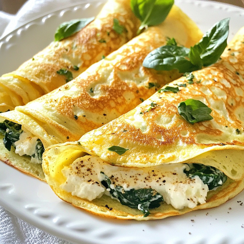 Quick Breakfast Spinach and Ricotta Crepes Delight