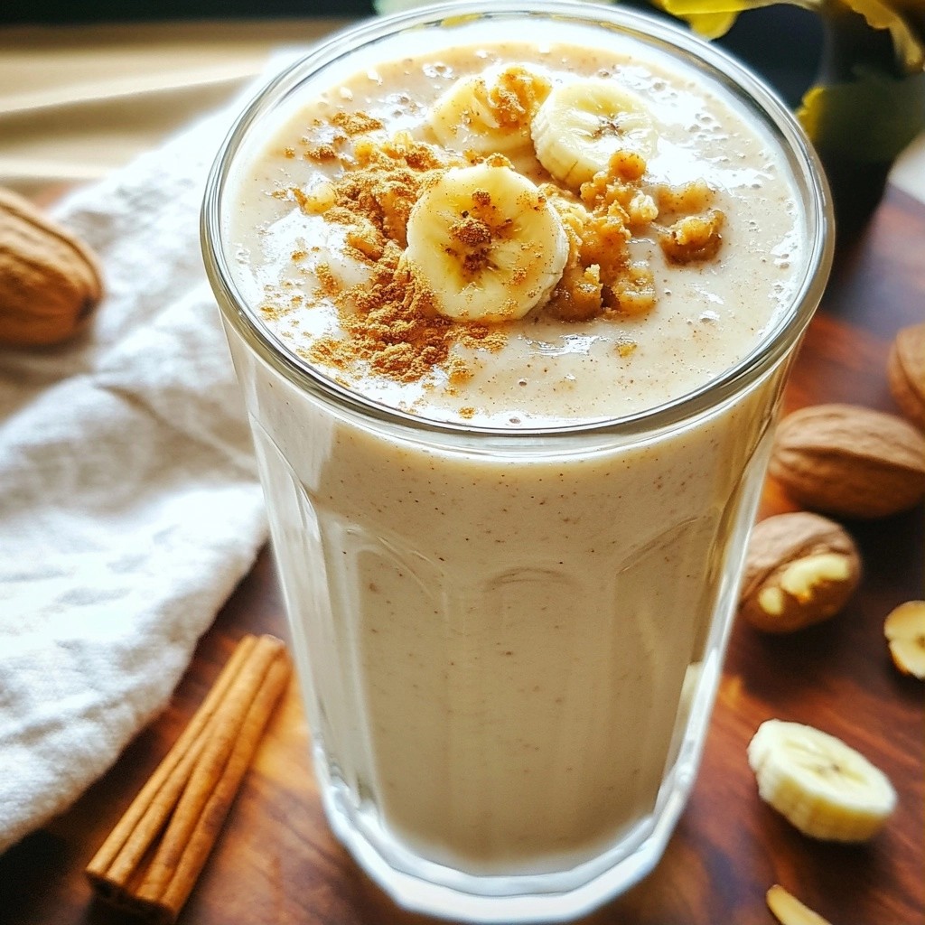 Quick Breakfast Almond Butter Banana Smoothie Recipe