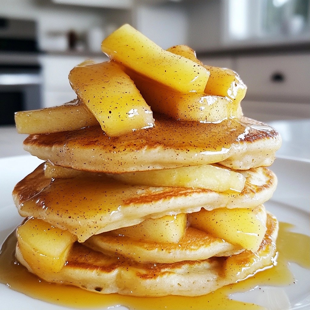 Fluffy Pancakes with Spiced Apple Slices Delight