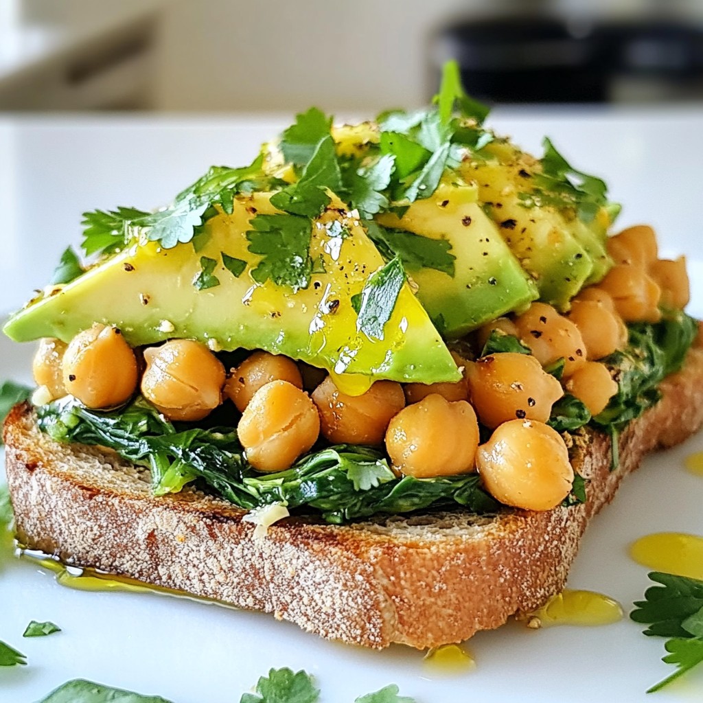 Brunch Spicy Chickpea and Spinach Toast Delight