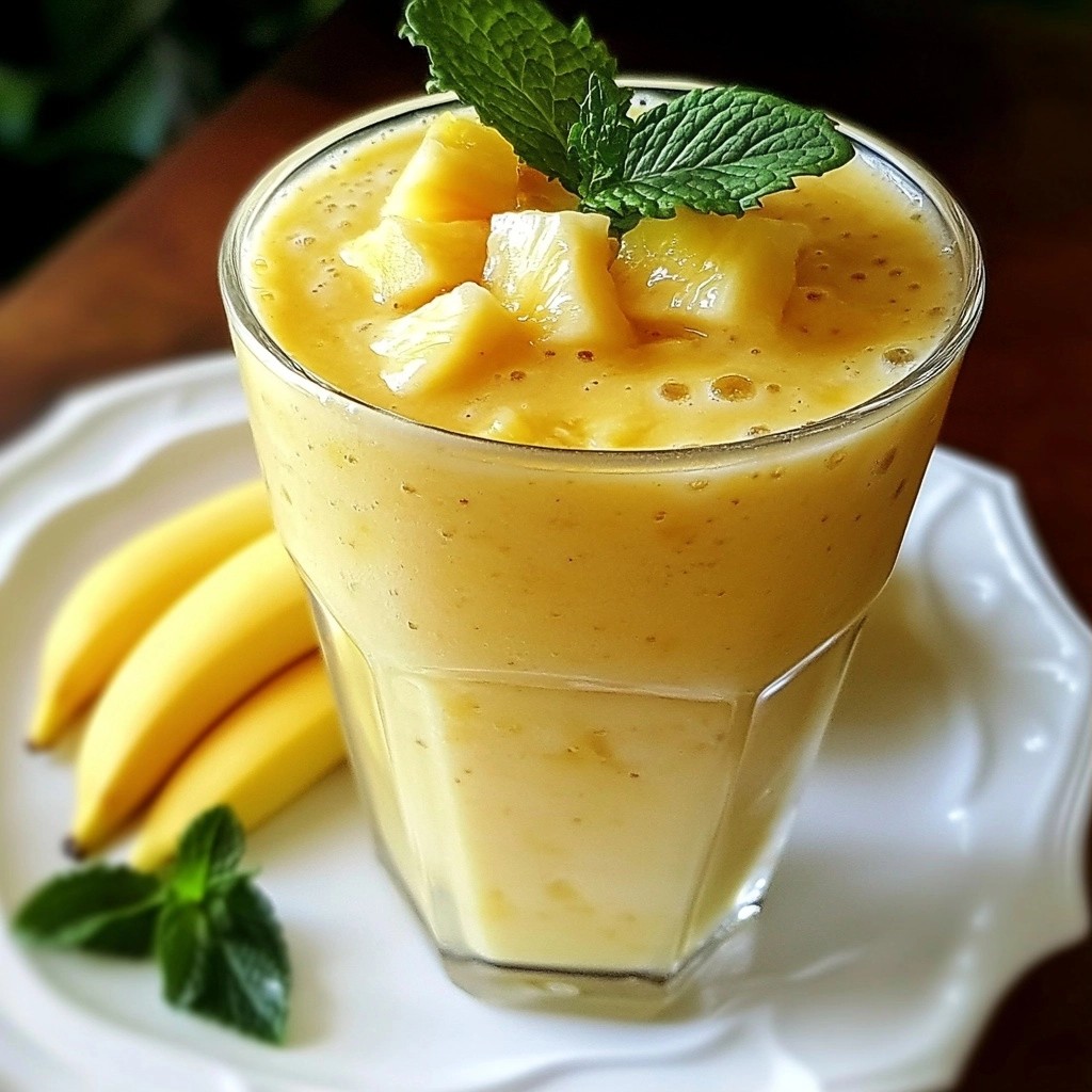Quick Breakfast Pineapple and Banana Smoothie Delight