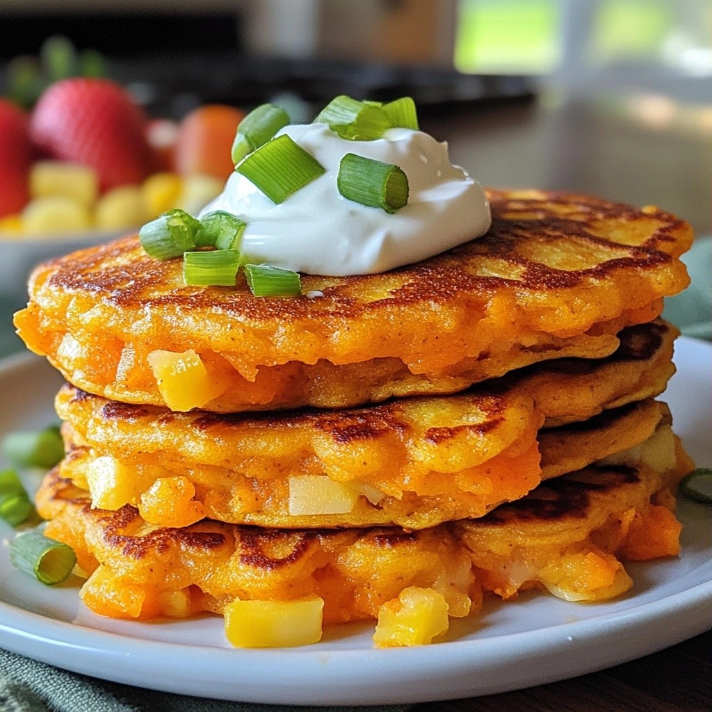 Savory Breakfast Carrot and Cheese Pancakes Delight