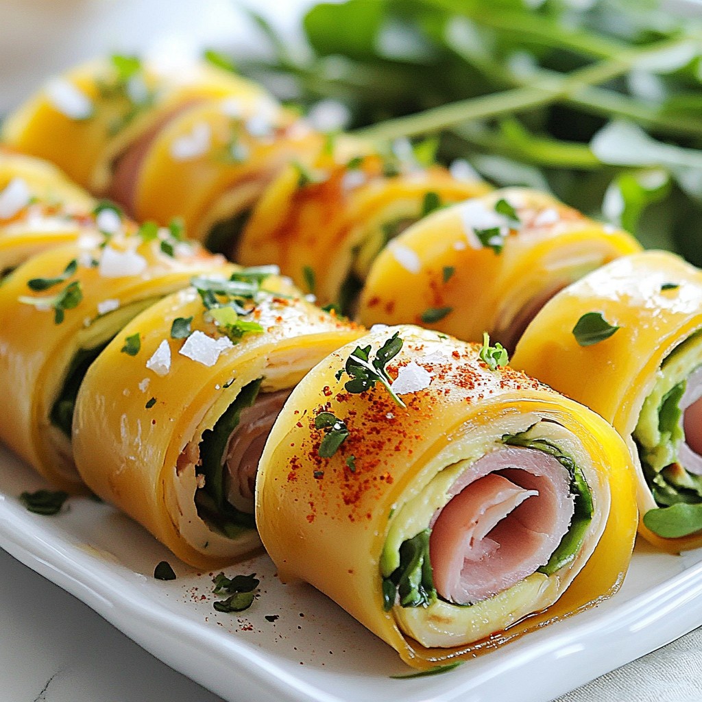 Quick Breakfast Avocado and Turkey Ham Roll-Ups Recipe