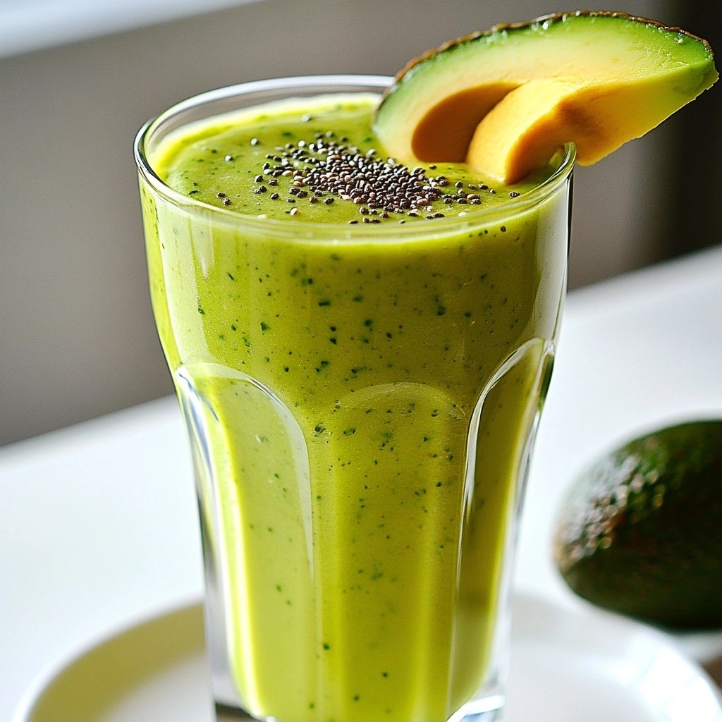 Quick breakfast Avocado and Spinach Smoothie Delight