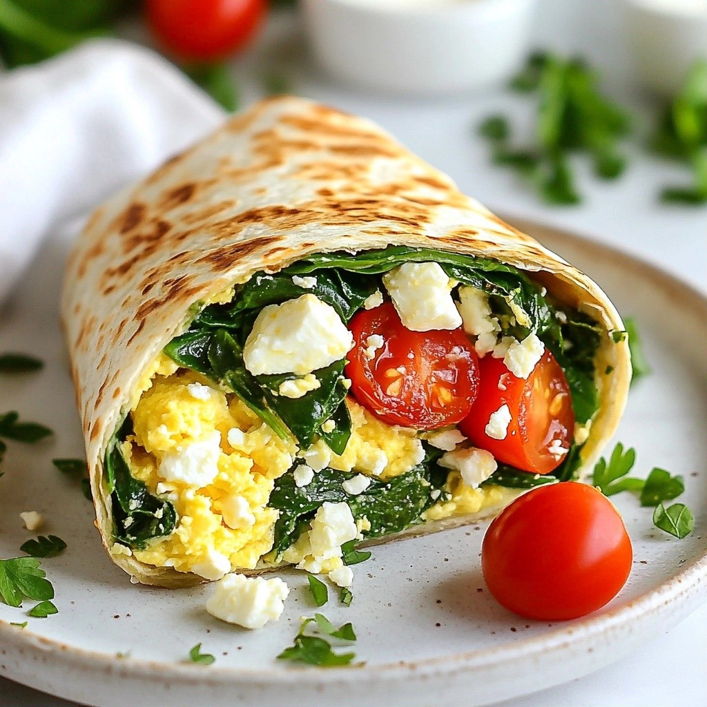 Quick Breakfast Spinach and Egg White Wraps Delight