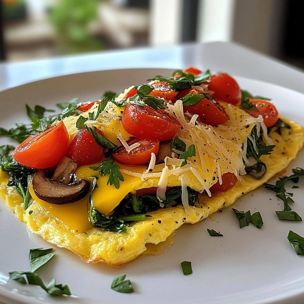 Protein Breakfast Veggie-Stuffed Omelet Easy Recipe