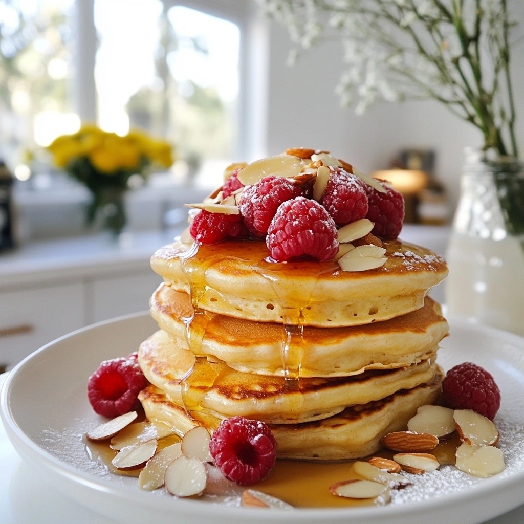 Sweet Pancakes Raspberry Almond Delight Tasty Recipe