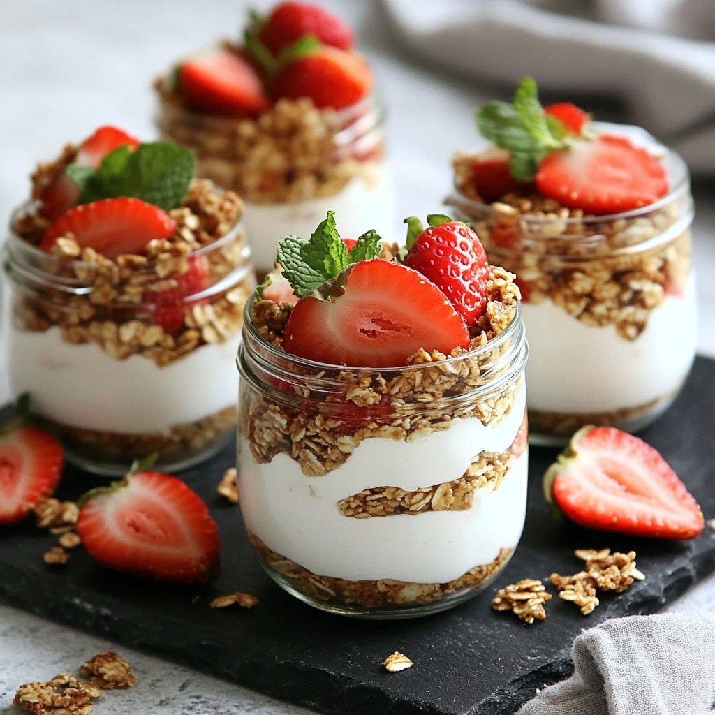 Make-ahead Greek Yogurt Strawberry Parfaits Delightful