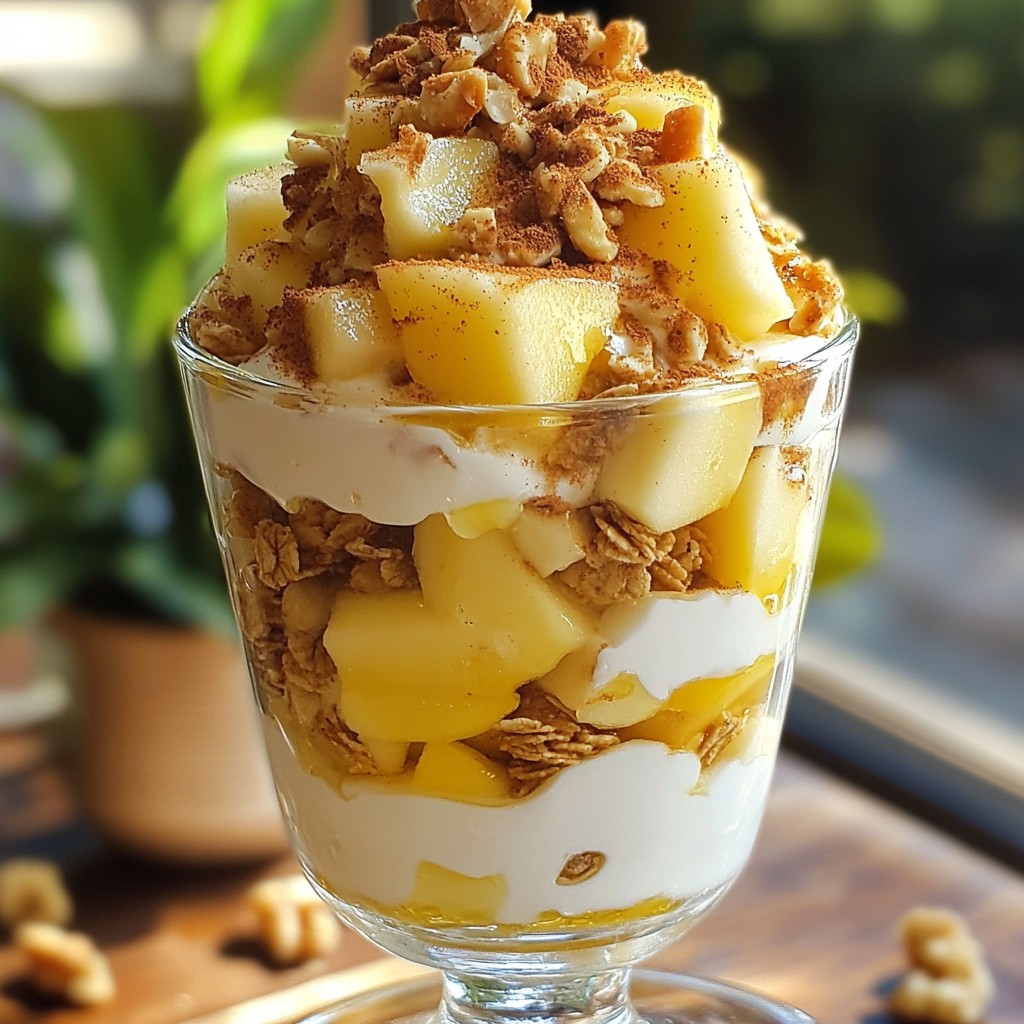 Quick Breakfast Apple and Cinnamon Yogurt Parfait Delight
