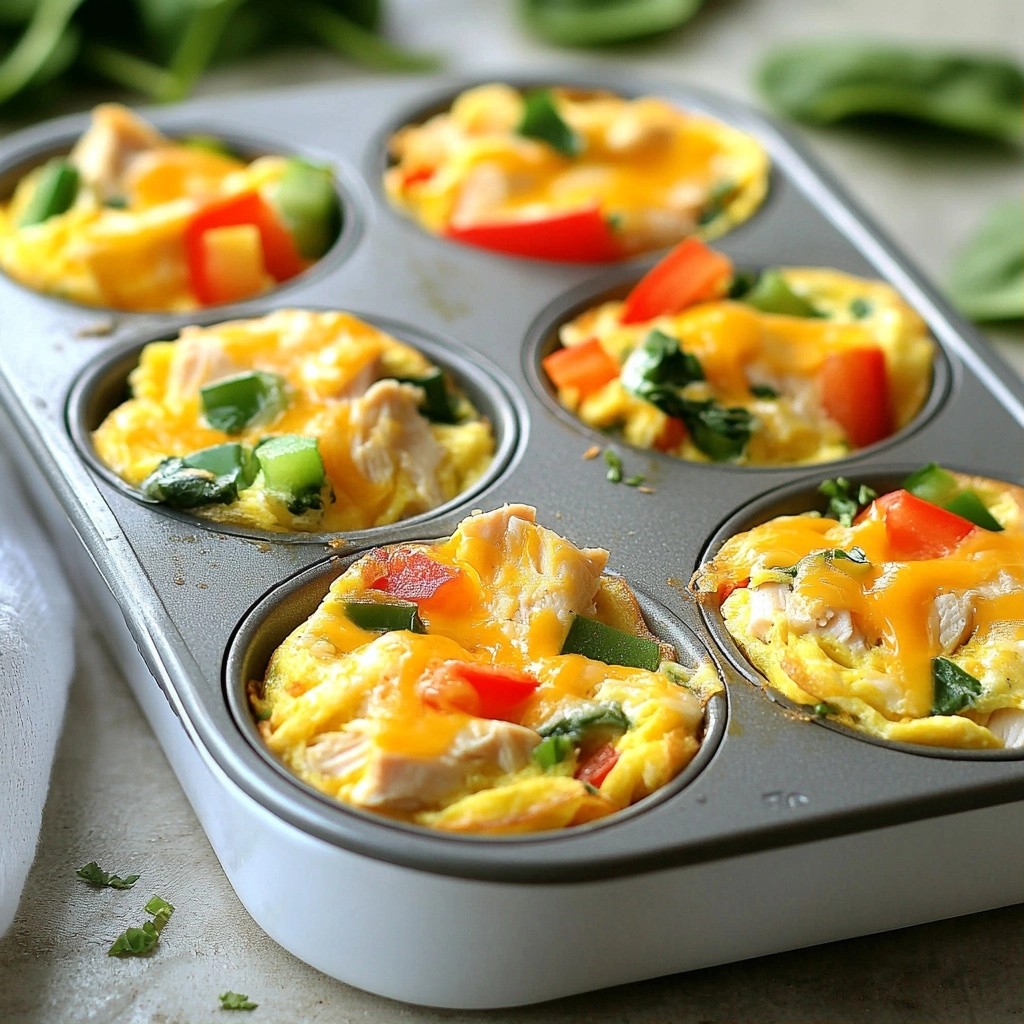 Make-Ahead Chicken and Veggie Omelette Cups Easy Meal