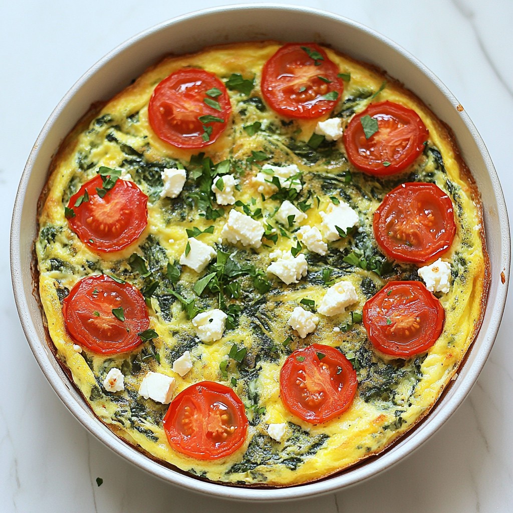 High-Protein Breakfast Spinach and Feta Frittata Recipe