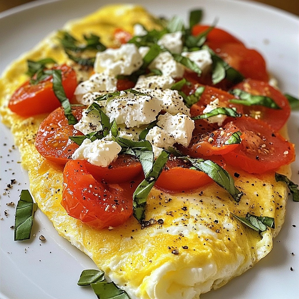 Protein Breakfast Tomato Basil Egg White Omelette Delight