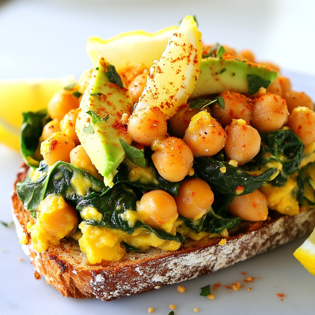 Brunch Spicy Chickpea and Spinach Toast Delight