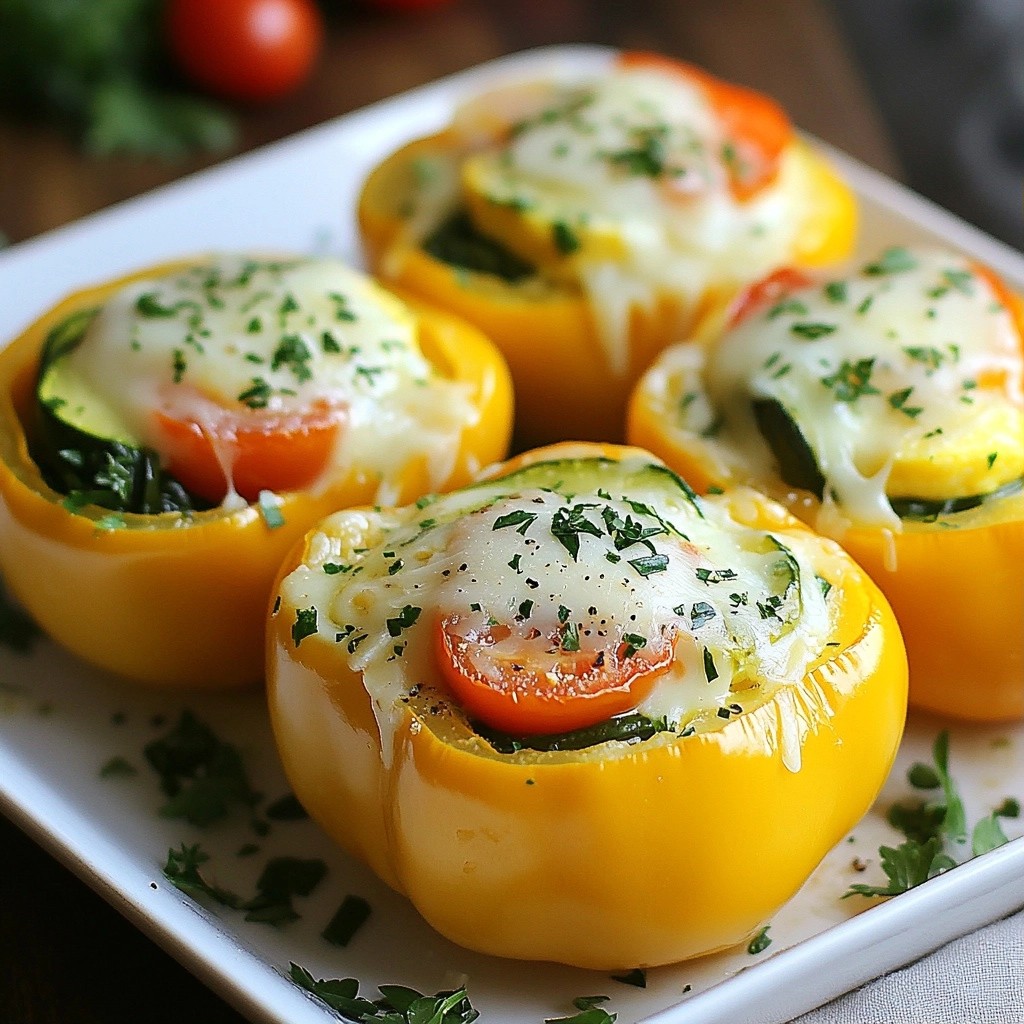 Protein Breakfast Egg and Veggie Stuffed Bell Peppers