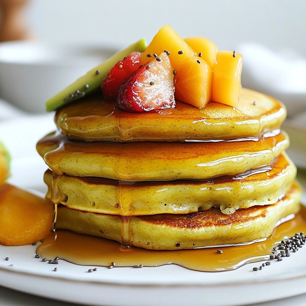 Quick Breakfast Avocado and Chia Seed Pancakes Delight