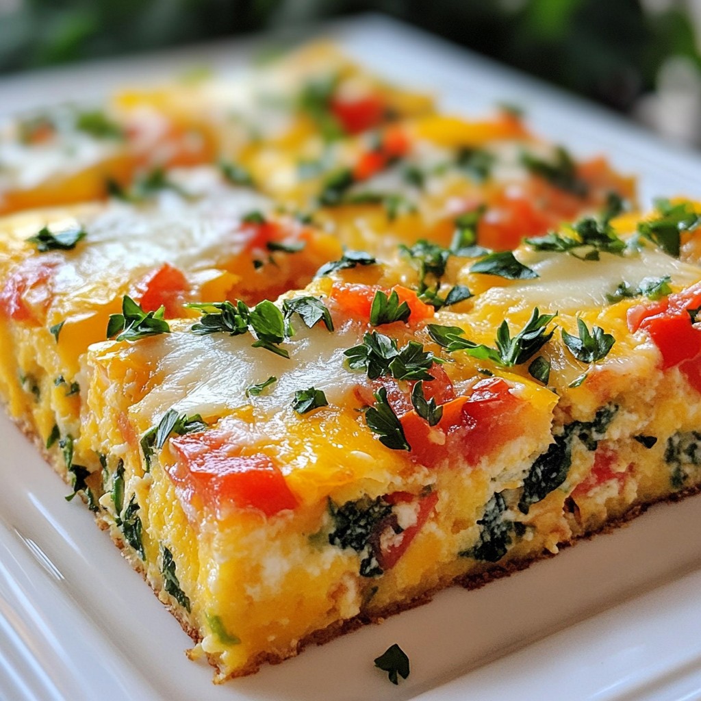 Make-ahead breakfast Egg and Veggie Casserole Delight