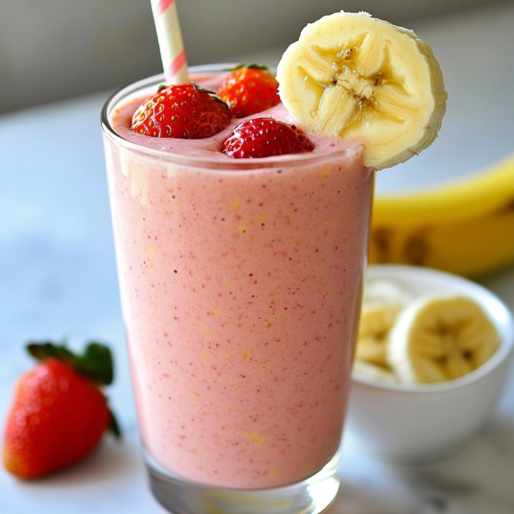 Breakfast Strawberry Banana Protein Smoothie Recipe