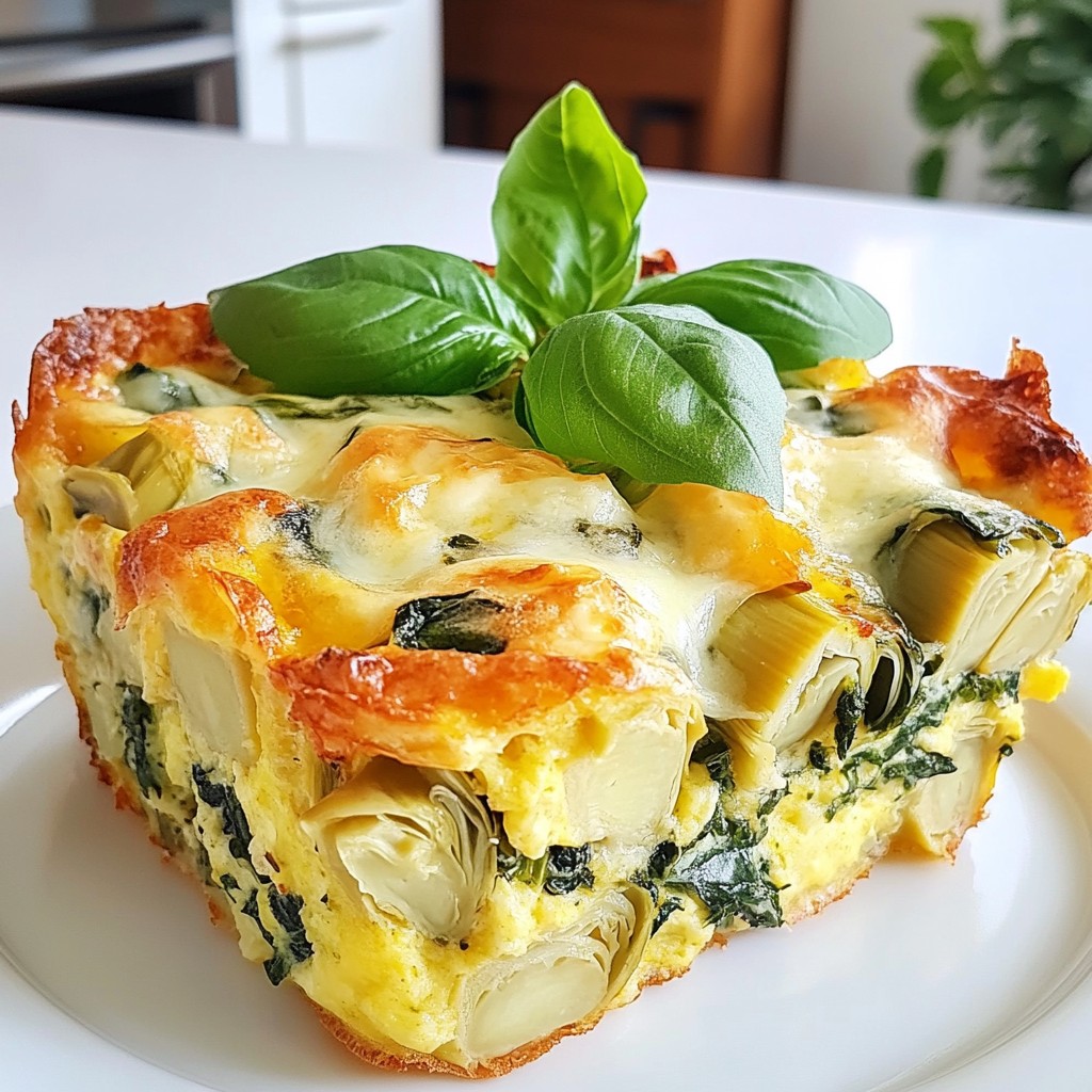 Brunch Creamy Spinach and Artichoke Frittata Delight