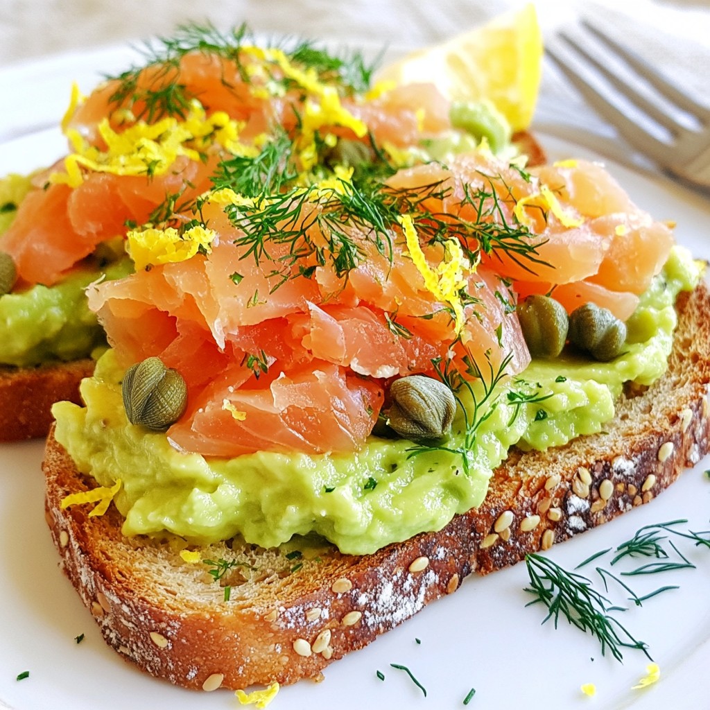 Quick Breakfast Avocado and Smoked Salmon Toast Delight