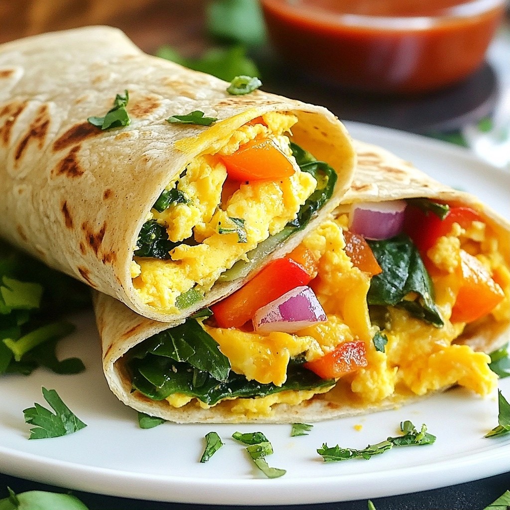Quick Breakfast Veggie and Cheese Breakfast Wraps Delight