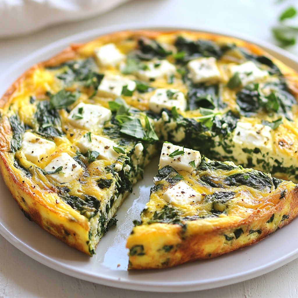 High-Protein Breakfast Spinach and Feta Frittata Recipe