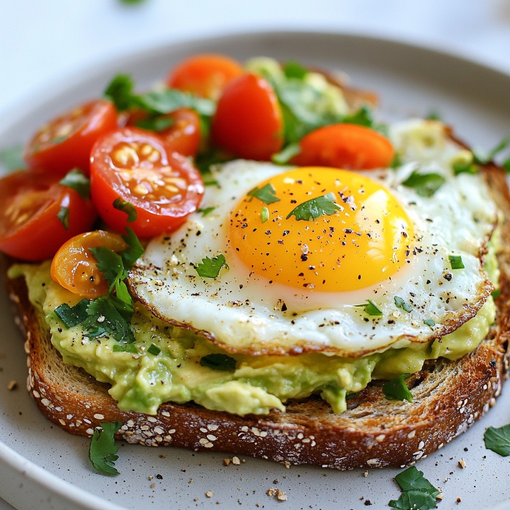 Quick Breakfast Avocado and Egg Toast Skillet Recipe