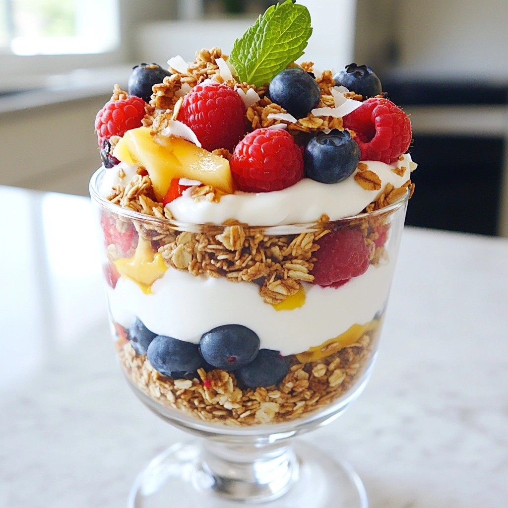 Quick Breakfast Coconut and Berry Yogurt Delight