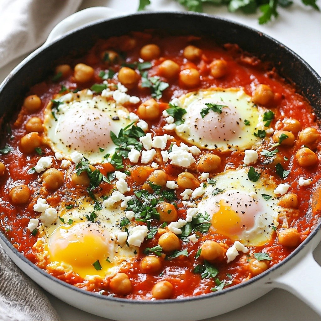 Protein Breakfast Egg and Chickpea Shakshuka Recipe
