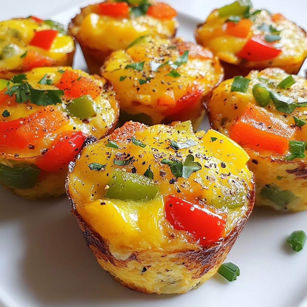 Protein Breakfast Pepper and Cheese Egg Muffins Delight