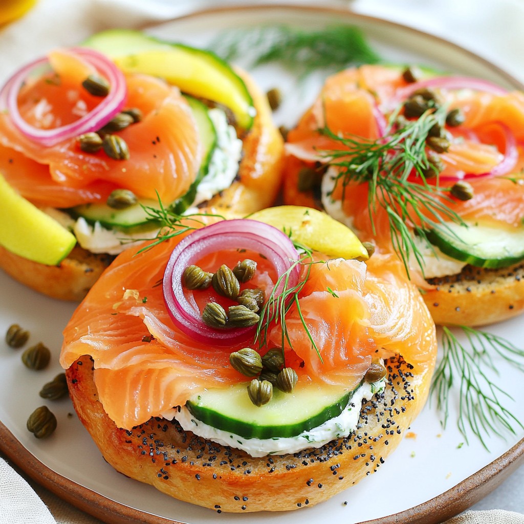 Brunch Smoked Salmon and Caper Bagels Delight