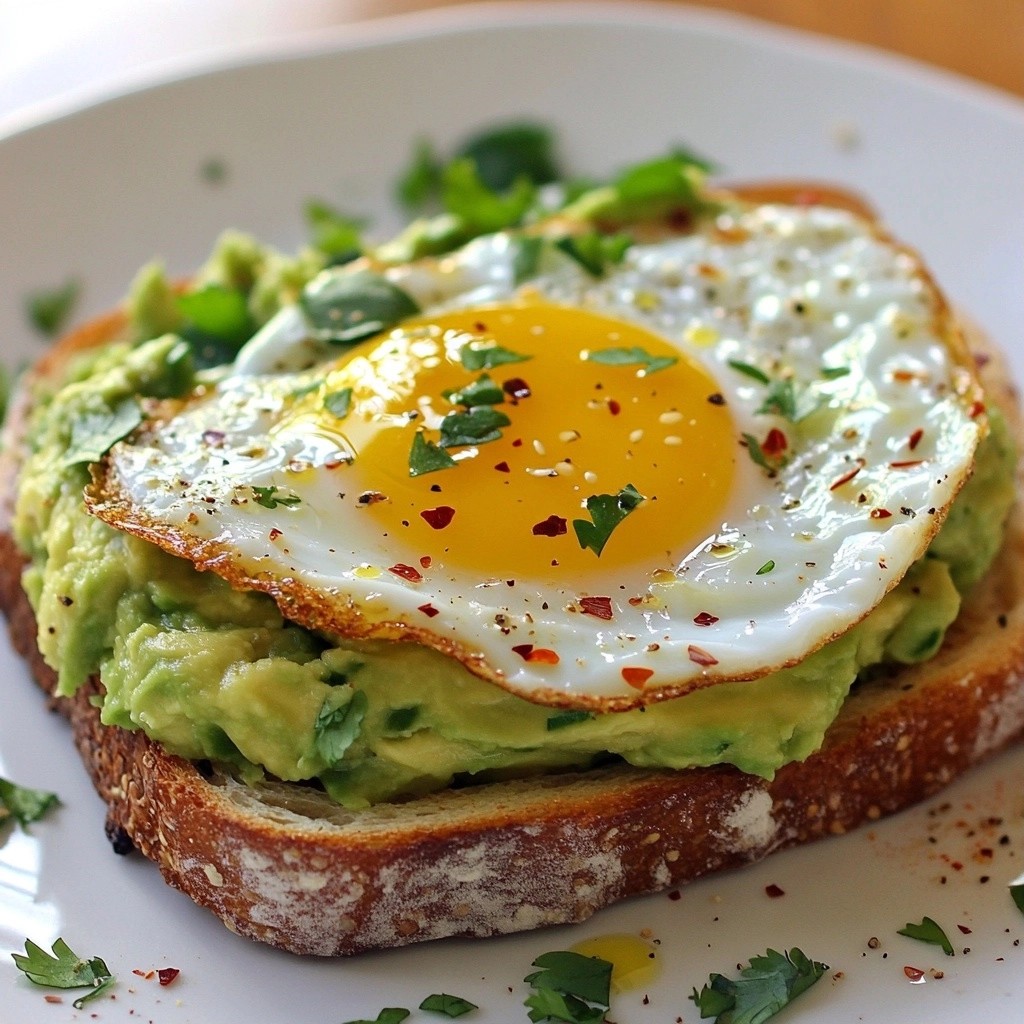 Brunch Zesty Avocado and Cilantro Egg Toast Delight