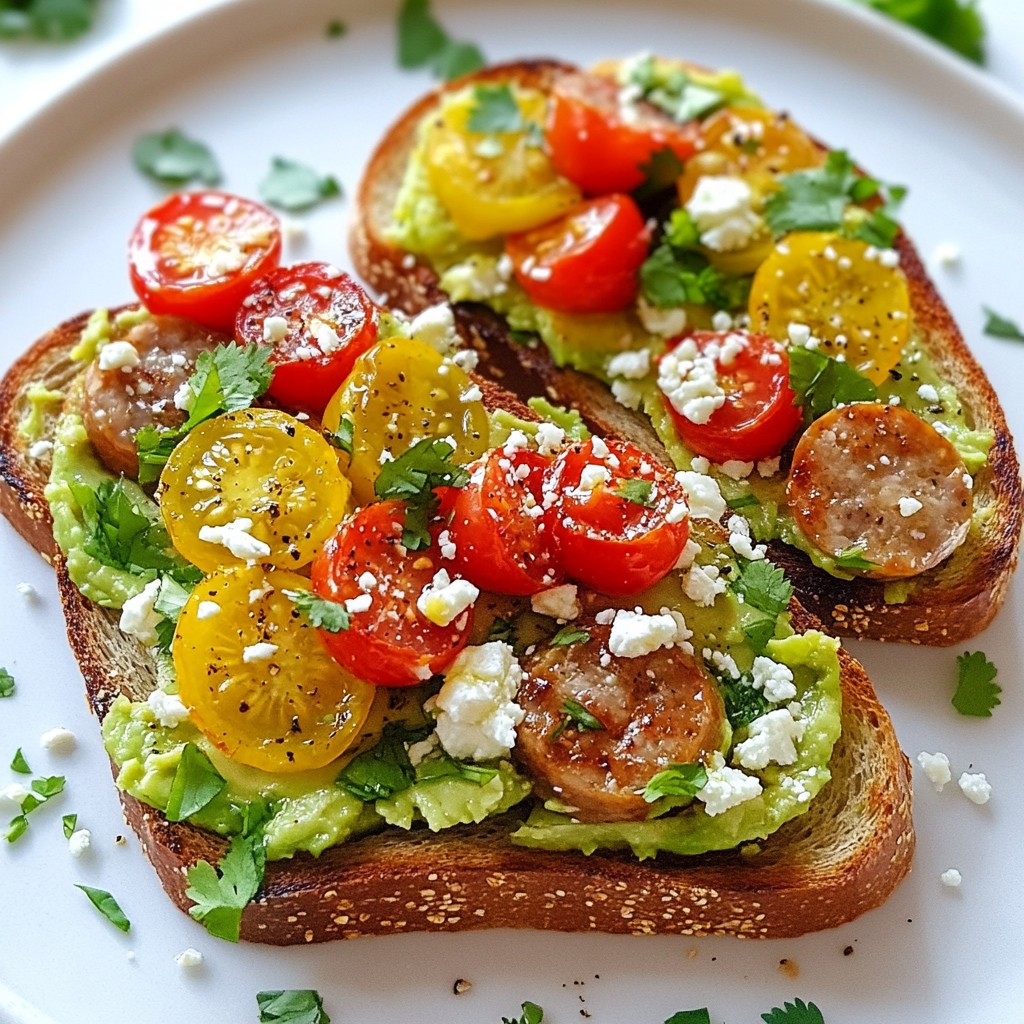 Savory Brunch Avocado Toast with Chicken Sausage Recipe