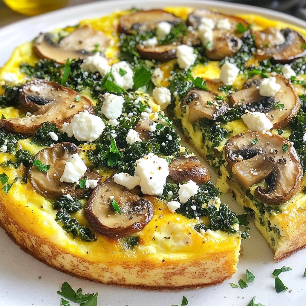 Brunch Kale and Mushroom Frittata Flavorful Dish