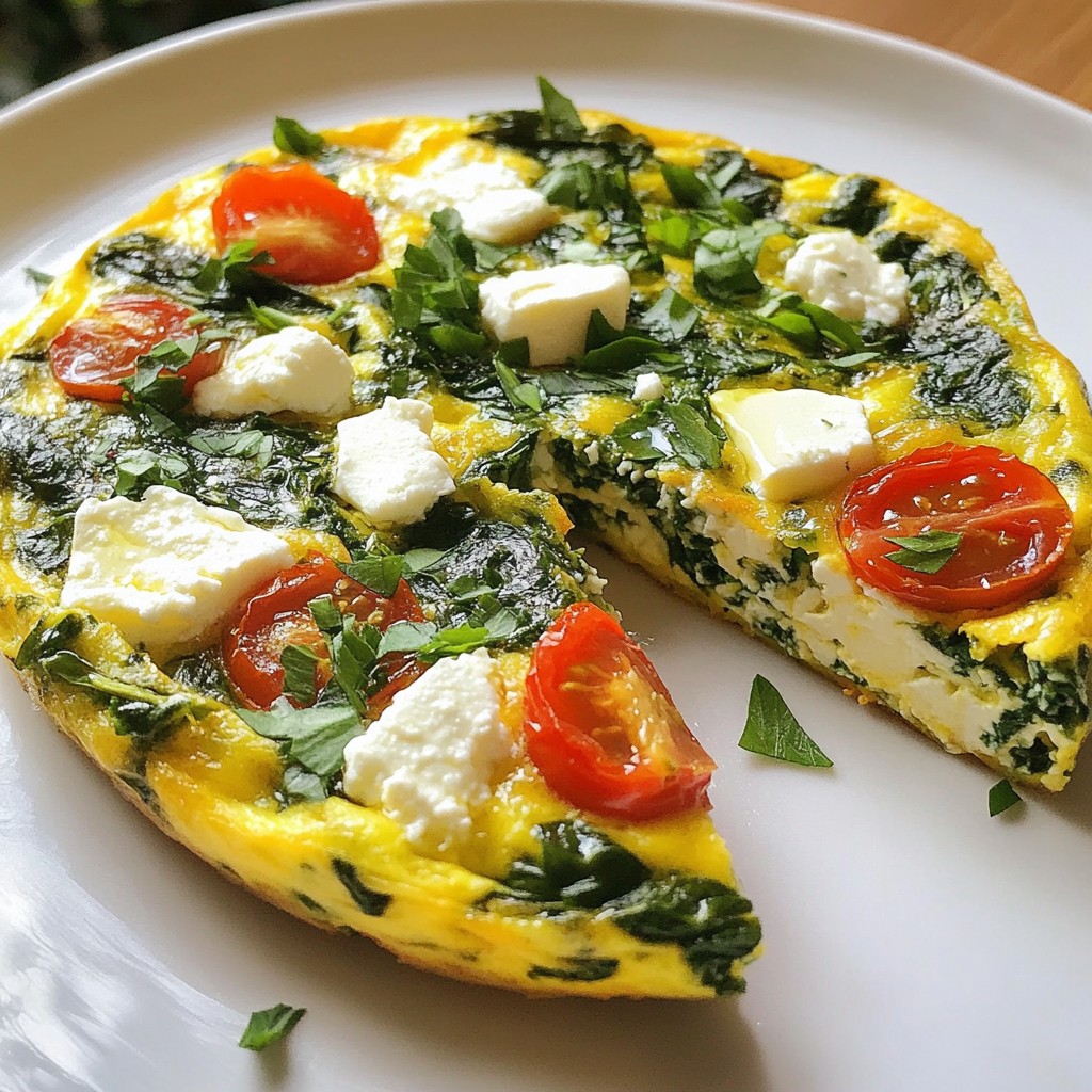 High-Protein Breakfast Spinach and Feta Frittata Recipe