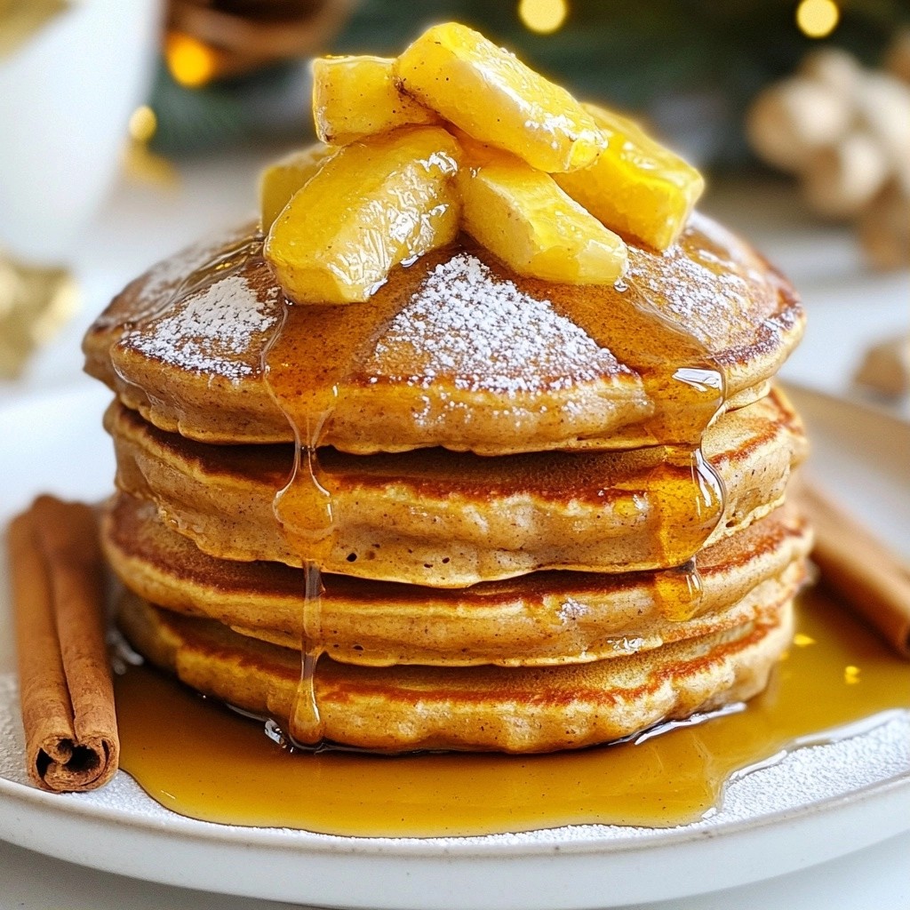 Gingerbread Pancakes with Maple Syrup Drizzle Delight